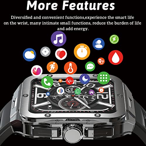 Rollstimi Smartwatch For Men, 1.85'' Full Touch Screen Smartwatch, With Heart Rate, Spo2, Sleep Monitoring. 20 Sports Mode Fitness Smartwatch, Voice Assistant, Smartwatch For Android Ios. #TOP6