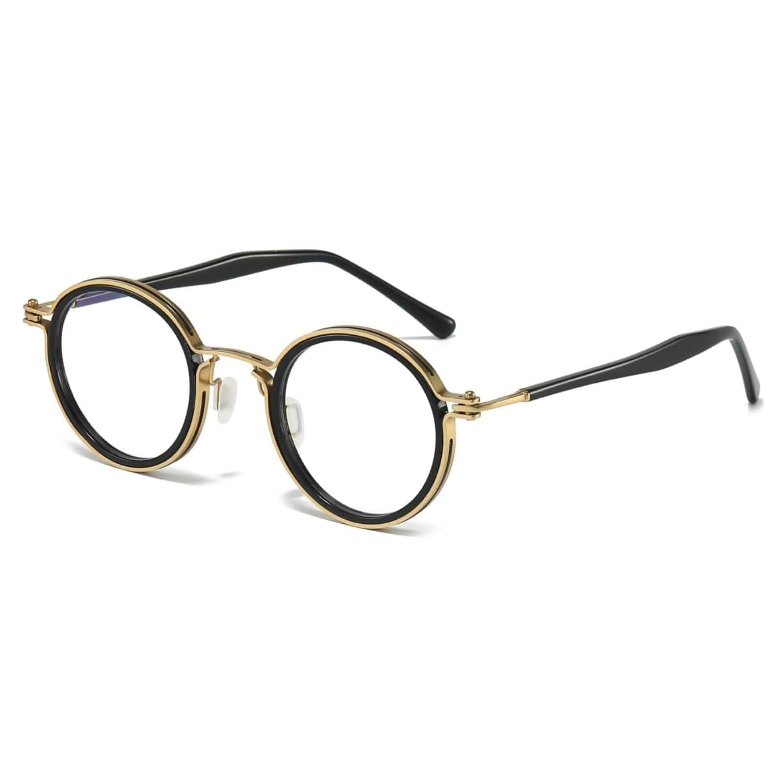 JOLLYNOVA Tate Retro Acetate Eyeglass Frames for Men & Women, Lightweight Round Prescription Glasses Frame Only