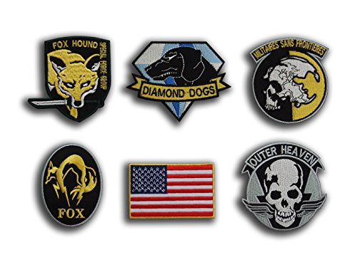 Diamond Dogs Metal Gear Solid Cosplay Tactical Morale Badge Patch Set ( 6 Iron ON Badges) - by ONEKOOL