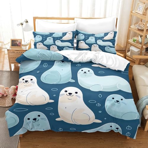 Housse de couette hypoallergique grand lit 260x220cm microfibre imprimé 3D - 3
