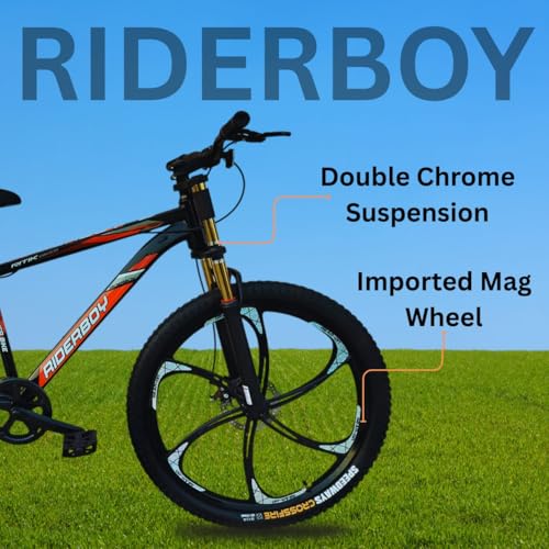 Image of RIDERBOY 26 Inch Mountain Cycle, Single Speed, Black, Steel Frame, Wire Brakes, for Boys & Girls 13+ Years