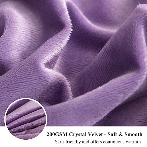 Image of XeGe Cozy Plush Shaggy Duvet Cover Luxury Soft Fluffy Furry Solid Color Boho Bedding for Girls Women Bedroom (1 Faux Fur Fuzzy Comforter Cover), Zipper Closure (King Size, Purple)