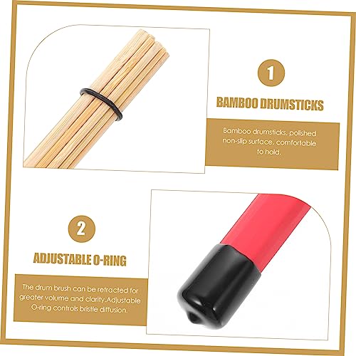 Set de 19 piezas de cepillos y baquetas para batería UPKOCH, mallets de percusión para música jazz y rock, baquetas antideslizantes miniatura 6