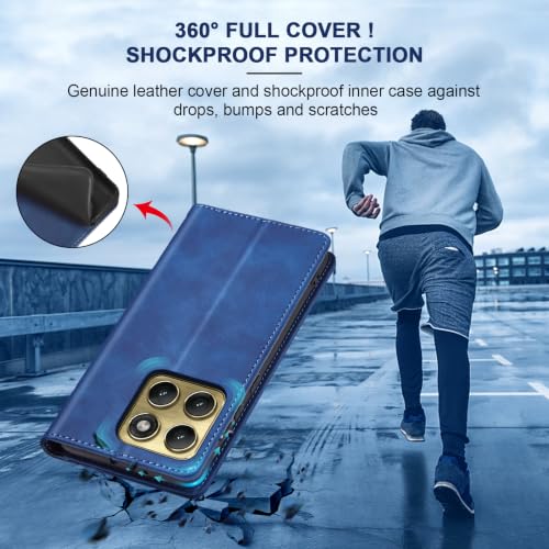 Image of Jasonyu Flip Wallet Case for Motorola Edge (2026) 5G,Blue