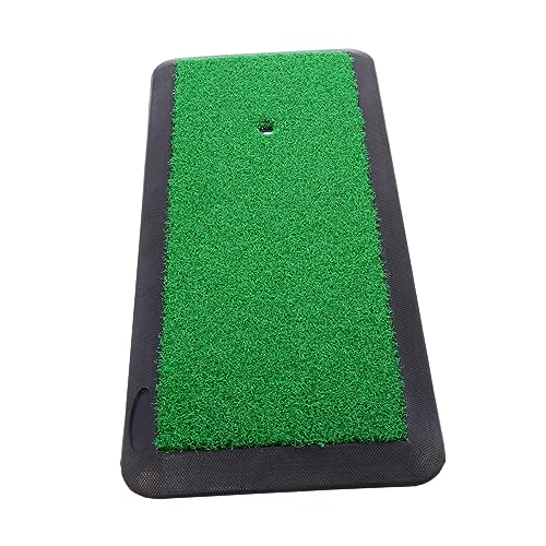 EXAOMBLE Portable Golf Hitting Mat for Practice Durable Artificial Turf Swing Mat True-Turf Surface for Driving Chipping and Putting Training