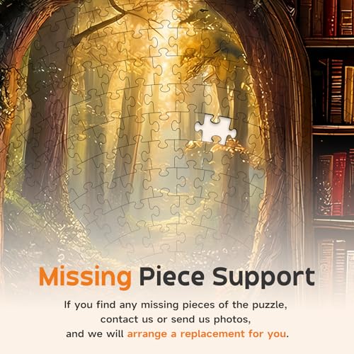 1000 Piece Puzzles for Adults, Forest Bookstore White Card Puzzle | 26.6 *26.6 in Flat Puzzles with 3D Visual Effect When Completed, Adult Puzzle Games miniatura 7