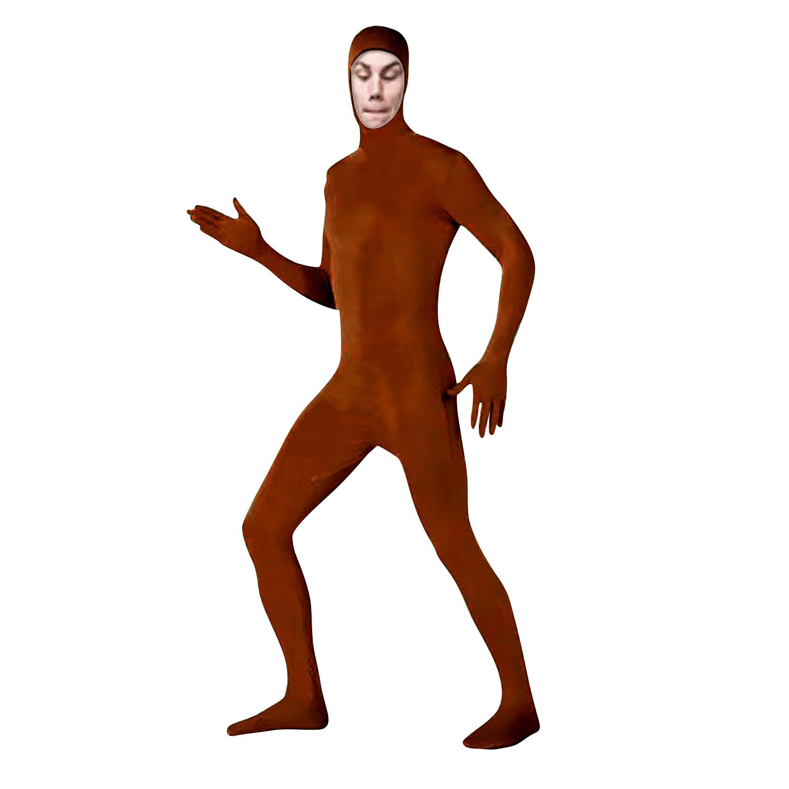 Orange Morph Suit, Full-Body Costume for Role Play & Halloween, Stretchy Orange Bodysuit with Face Opening, Great for Cosplay, Parties, Performances