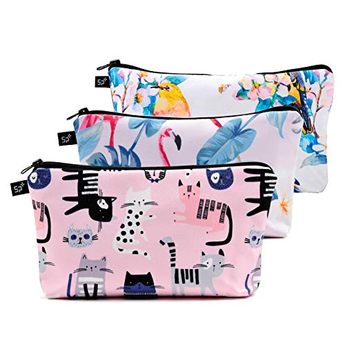 Pack of 3 Cosmetic Bags for Sweet 16 gifts Functional Makeup Bags Small Travel Bags Durable Waterproof Bags Accessories Organizer Mini Makup Pouch (Style B)