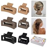 cobinaan Claw Hair Clips for Women Girls, 6 Pack 3.5" Medium Rectangle Claw Clips & 2" Small Square