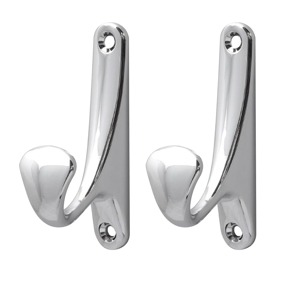 Littimoon 2Pcs Towel Hanger Storage Hooks Metal Cloths Rack Bathroom Robe Hook Towel Bathrobe Metal Wall Hook Home Hooks Easy to Use