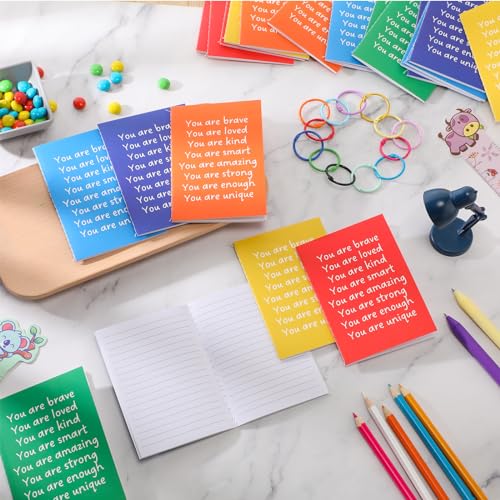 Image of Spakon 24 Pcs Back to School Gifts for Students Bulk Mini Inspirational Notebooks Small Journal Pocket Positive Affirmation Motivational Notepad First Day of School Gifts for Teacher (Rainbow)