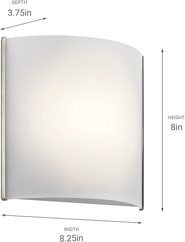 Miniatura 2 de Kichler 10797NILED - Aplique de pared LED acrílico blanco de 8.25 pulgadas en níquel cepillado