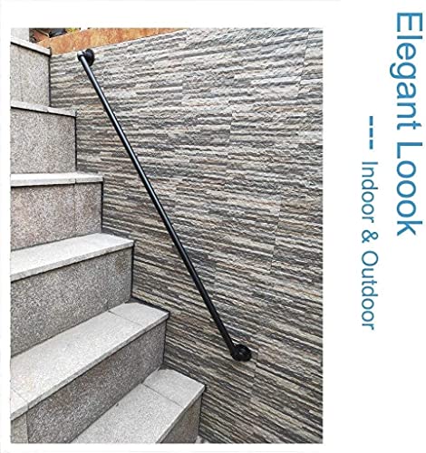 Kit de support de rampe d'escalier en fer forgé noir architectural - 7