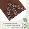 S-noilite Clip in Human Hair Extensions Clip in Short Hair Extensions Auburn Hair Standard Weft 100% Real Human Hair Full Head 8 Pieces 18 Clips Silky Soft 18 Inch-100g Dark Auburn (#33) #2