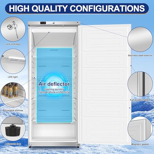 Rockit Commercial Refrigerator, 600 Litre Stainless Steel Upright Fridge With Single Door And Adjustable Shelves, 2°C To 8°C Commercial Fridge For Restaurant, Commercial Kitchen, Energy Class B - 3