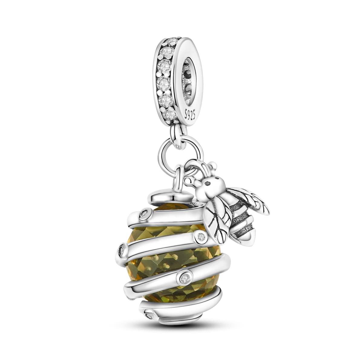 Hapour 925 Sterling silver charms Mom Dangle Charm for Charm Bracelet Heart Love Charm Beads Gift for Women Mother Grandmother Mother's Day Gift