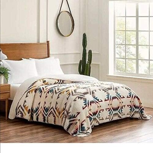 Pendleton King White Sands Multi Sherpa Blanket 112 by 92 Over 10,000 Square in