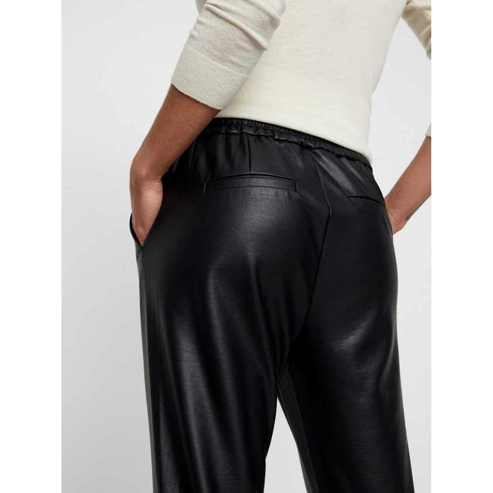 VERO MODA Pantalon en Simili-Cuir VMEVA Taille Moyenne Pantalons
