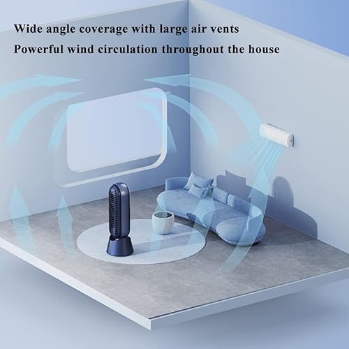 Miniatura 5 de ZUMAHA Ventilador de torre silencioso, ventilador oscilante de cabeza oscilante de 90, ventilador de escritorio silencioso recargable por USB para