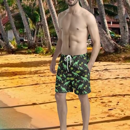 Yewattles Men's Polyester Clear Cool Shorts Casual Elastic Waist Drawstring Summer Beach Shorts2