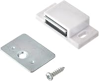 MPJ 50631-R 15lb Magnetic Shutter Catches White/Zinc 10-Pack with Strike Plates & Screws