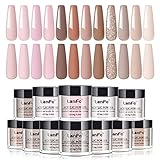 LanFo Acrylic Powder Set 12 Colors Nail Acrylic Powder Glitter Acrylic Nail Powder Professional Polymer Powder for Acrylic Nail Extension Carving Nail Kit Gifts No Nail Lamp Needed