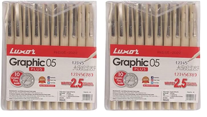 Image of Luxor Graphic Micro Pen Assorted Bopp Pouch (pack of 20 pen)