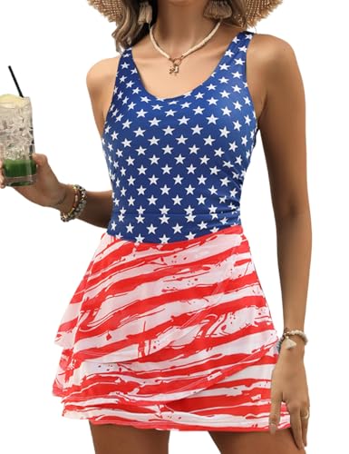 Image of CiCiBird Women One Piece Tummy Control Swimsuit Modest Swim Dress Bathing Suit Skirt Swimwear
