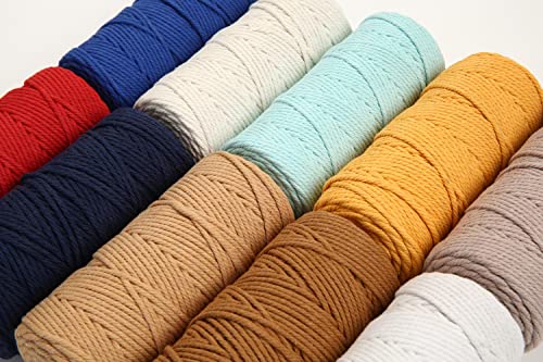 Gohof Macrame Cord 3Mm X 109Yards Natural Macrame Cotton Rope Colored Macrame Rope Soft Cotton Cord Macrame Supplies Craft Rope Macrame Yarn For Plant Hanger Wall Hanger Dreamcatcher (Beige) #TOP3
