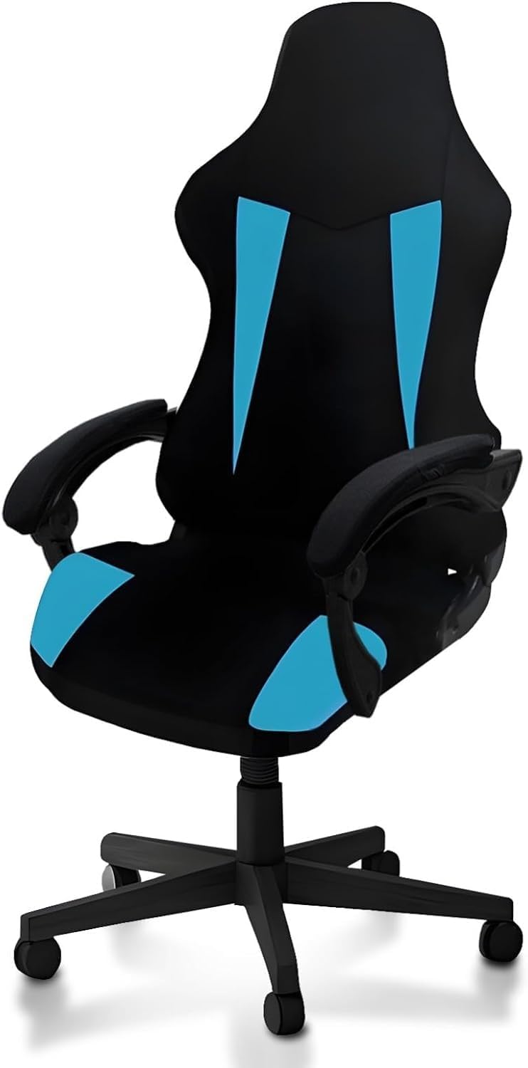 Gaming Chair Cover Stretch Slipcover with Armrest Covers, Washable Elastic Protector Universal Office Chair Seat Cover for Computer Desk Chairs Pet Proof(Blue,Armrests in one Chair)