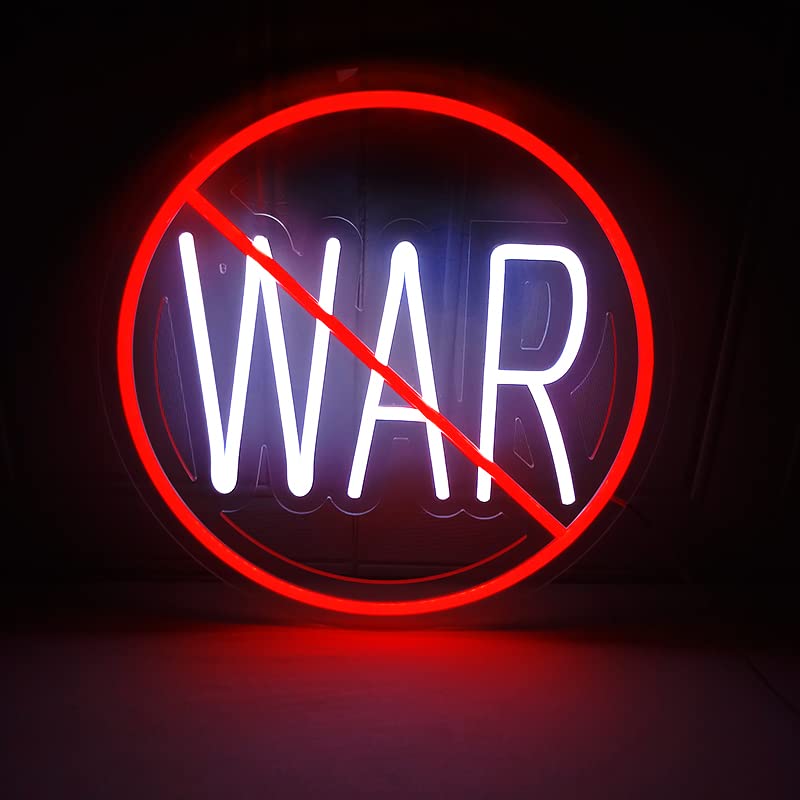 LED Light Sign No War Stop War Peace Neon Sign People's Best Wishes Better Together Windows Sign Light (Stop War)