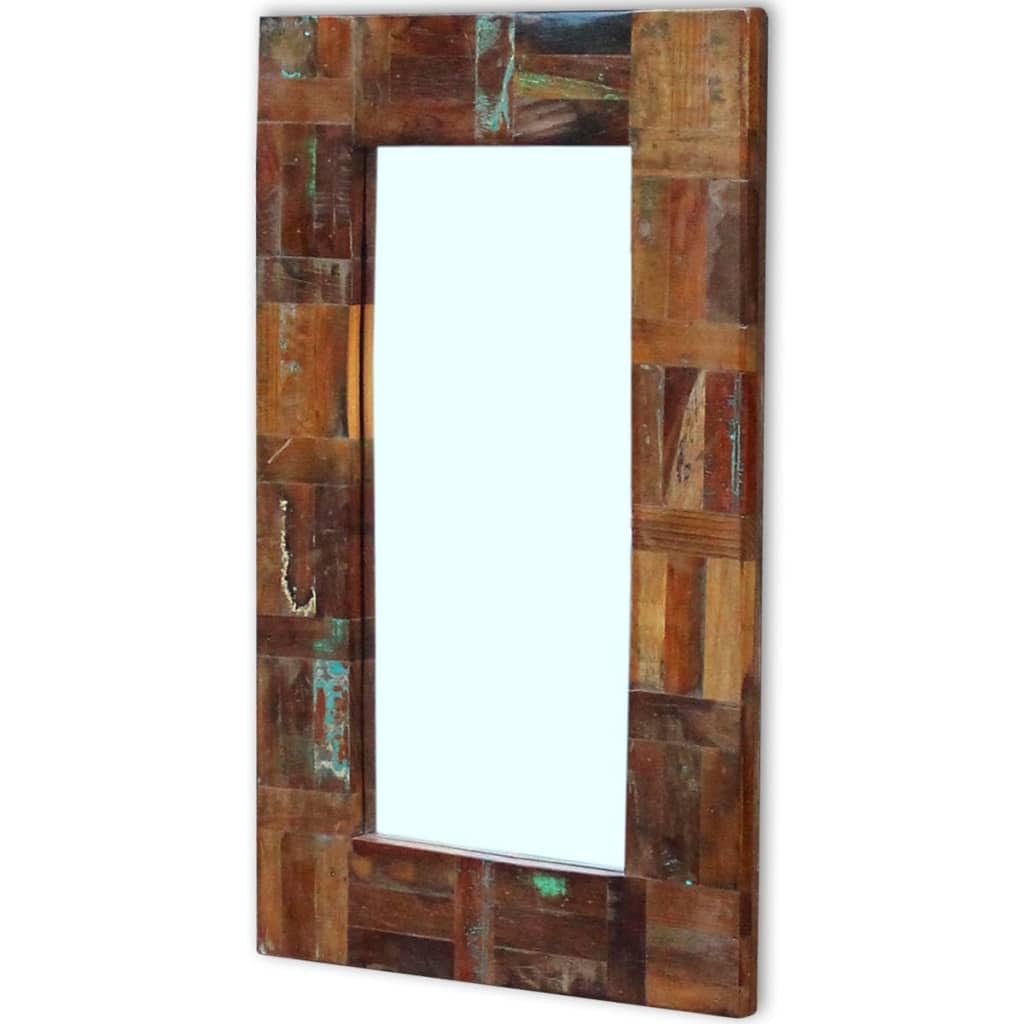 vidaXL Specchio da Parete Incorniciato Massello di Recupero 80x50cm Specchiera