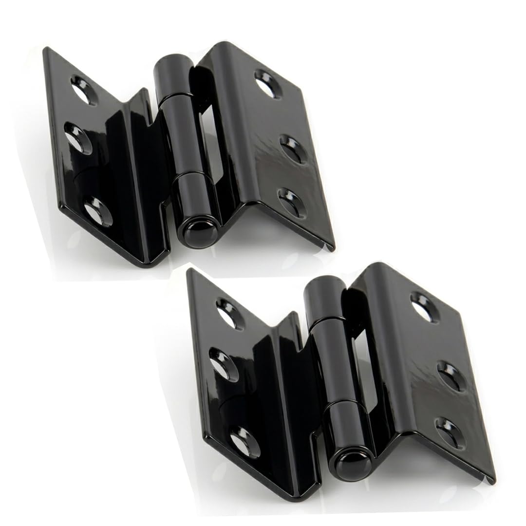 SCORPIO HARDWARE® Storm-Proof Shutter Hinge Black Zinc Plated Brass 63mm/2.5-Inch Folding Cabinet Hinges for Windows Cabinets Boxes (Black)