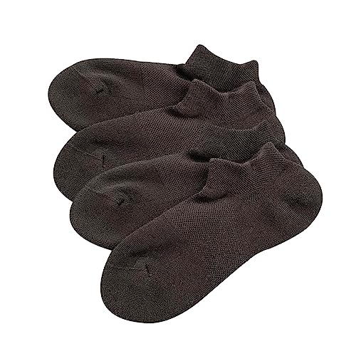 MELUSA 4 Pairs Cotton Cushioned Socks, Breathable Everyday Low Cut Mesh Socks4