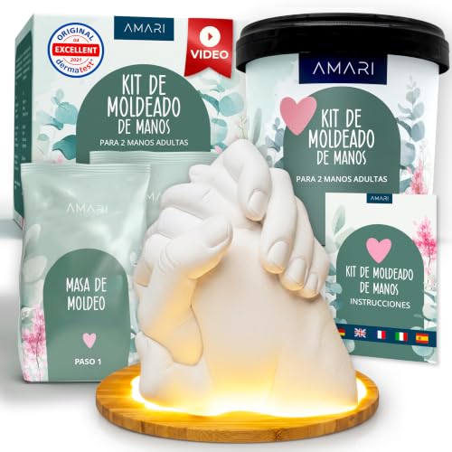 Set De Huellas De Manos Para Parejas Y Familia Eucalipto Set De Yeso Para Manos Regalo De Huella De Manos De Yeso Para Parejas, Regalo De Boda, Regalo De Aniversario Para Parejas, Regalo Para