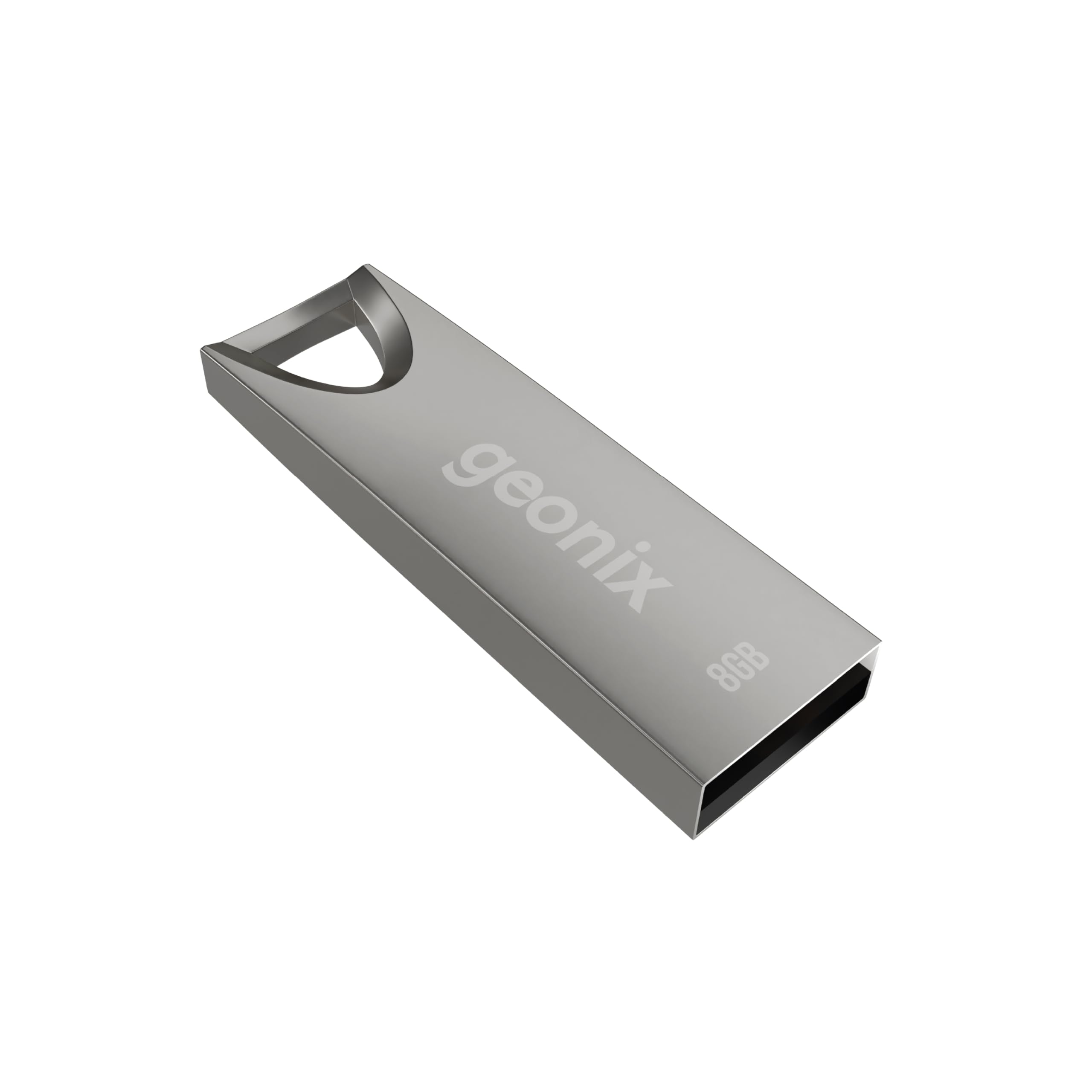 Geonix Pendrive I Silver I USB 2.0 I Keyring Design I Lightweight I Variant 8GB I 5 Years Warranty