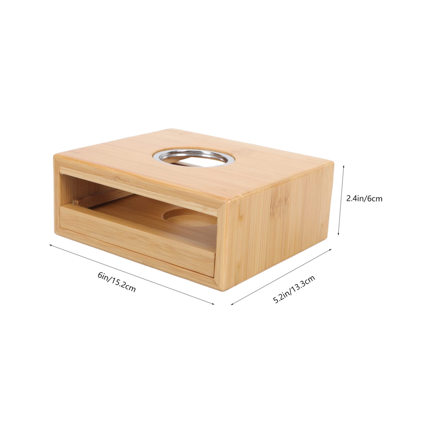 Alipis Teapot Warmer Base Drawer Type Bamboo Teapot Warmer Home Tea Candle Holder