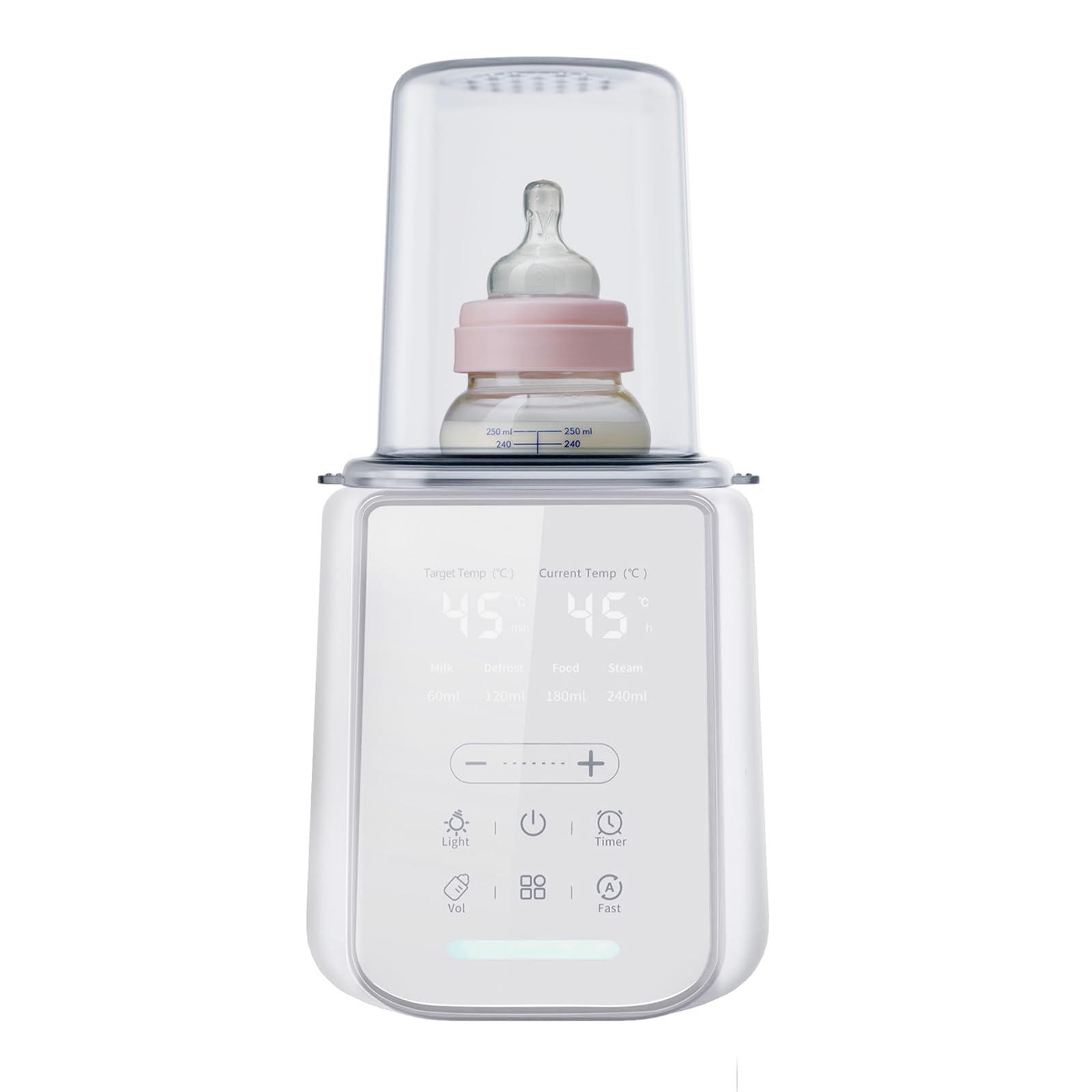 Babyflaschenwärmer, 8-in-1 Muttermilch-Erwärmer mit Touchscreen, präziser Temperatursteuerung, Nachtlicht & Sterilisator – Schnelles Erwärmen und Warmhalten für alle Babyflaschen