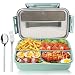 Produktbild Fun Life Bento Box Lunchbox Brotdose Brotbüchse für Kinder und Erwachsene Auslaufsichere Lunchbox mit 4 Fächern und Besteckset für Salatbeläge, Snacks (Grün)