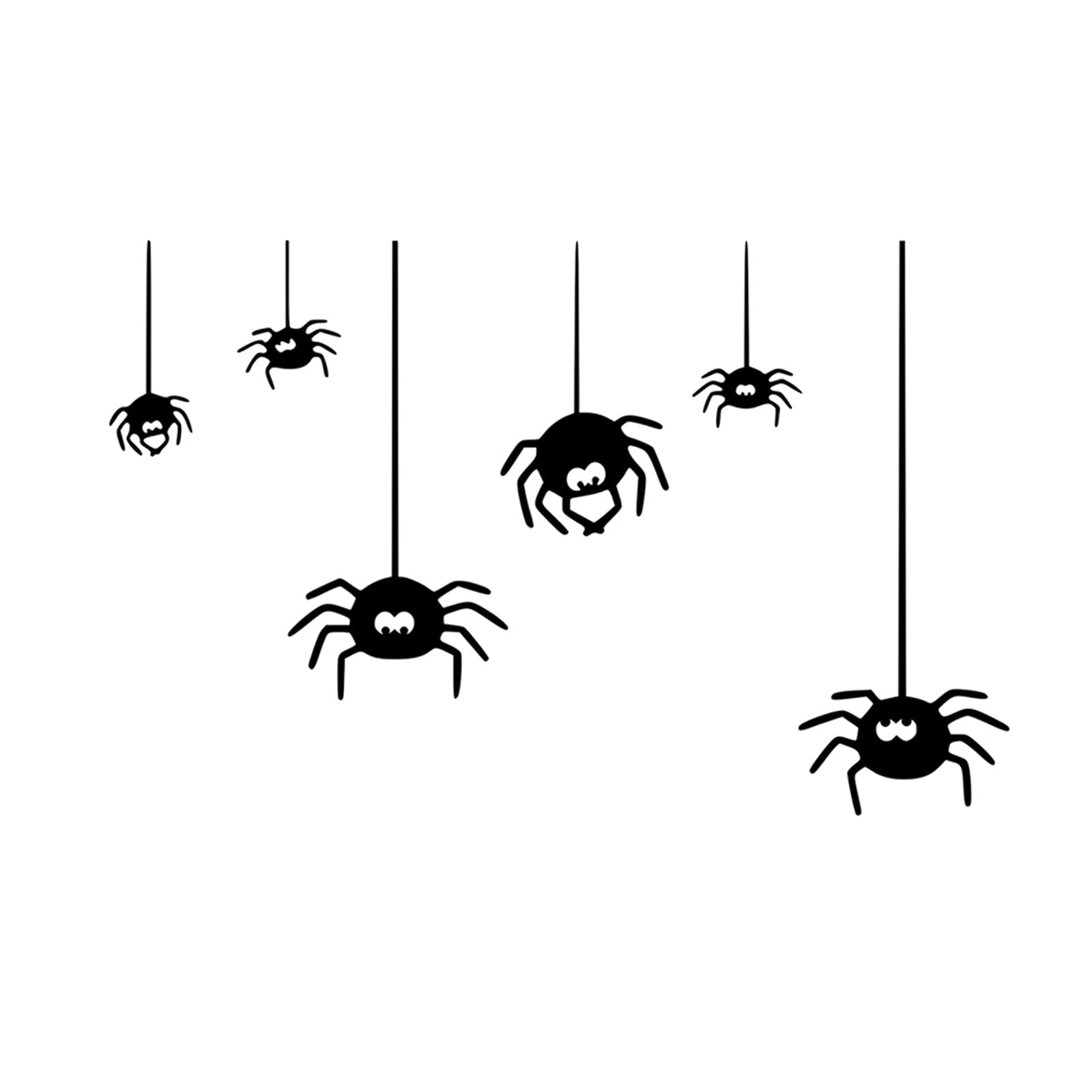 Baulmd Black Halloween Spider Wall Stickers Decoration, Terrify Spider Wallpaper Mural Stickers Decor, Haunted House Decals Ornament, Scary Gothic Spider Window Decals, Indoor Halloween Party Stickers (Black)