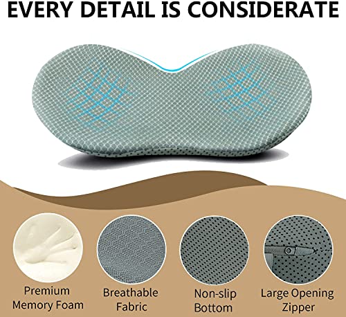 Image of Livtribe Car Seat Cushion - Memory Foam Car Seat Pad - Sciatica & Lower Back Pain Relief - Car Seat Cushions for Driving - Road Trip Essentials for Drivers(Gray)