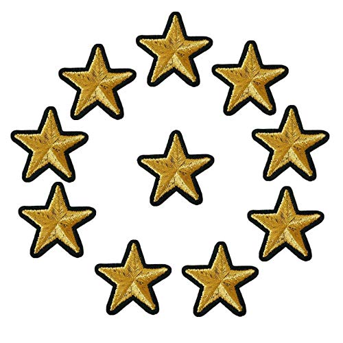 Opstrijkpatch 1 0 stks Sterren geborduurde patches naaien ijzer op badges goud zilver rood zwart blauw roze for kleding Diy Appliques Craft-decoratie Strijkapplicaties (Size : White
