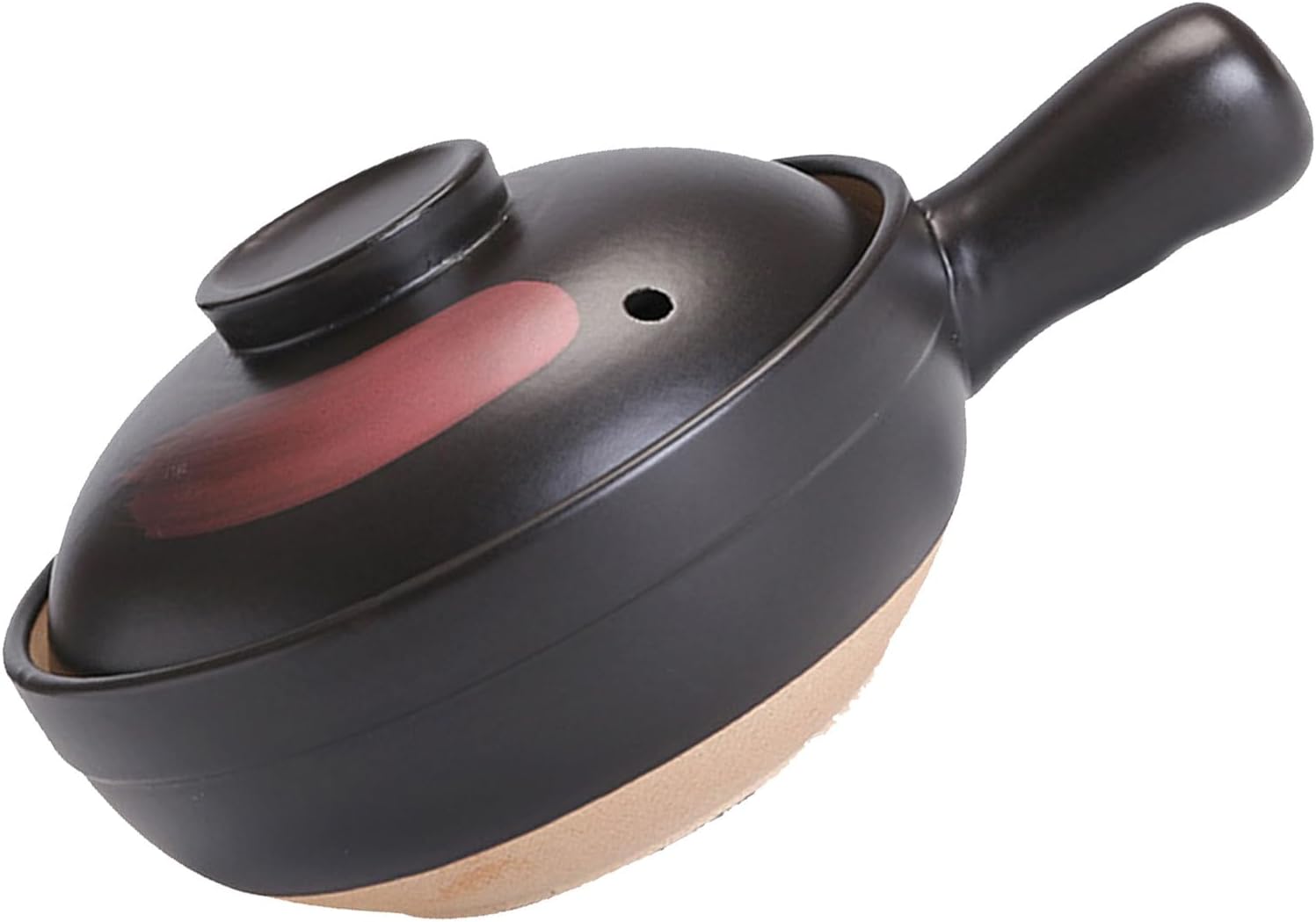 BESPORTBLE Pottery Clay Casserole Pot with Handle for Stew Soup Rice Cooking Heat-resistant Clay Cookware with Flat Bottom for Even Heating Suitable for Gas Stove for Home Use