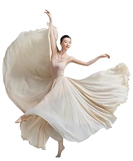 Women's Lyrical Dance Skirt Gradient Color Chiffon Long Swing Sheer Wrap Skirts for Modern Ballet Performance - Buy now