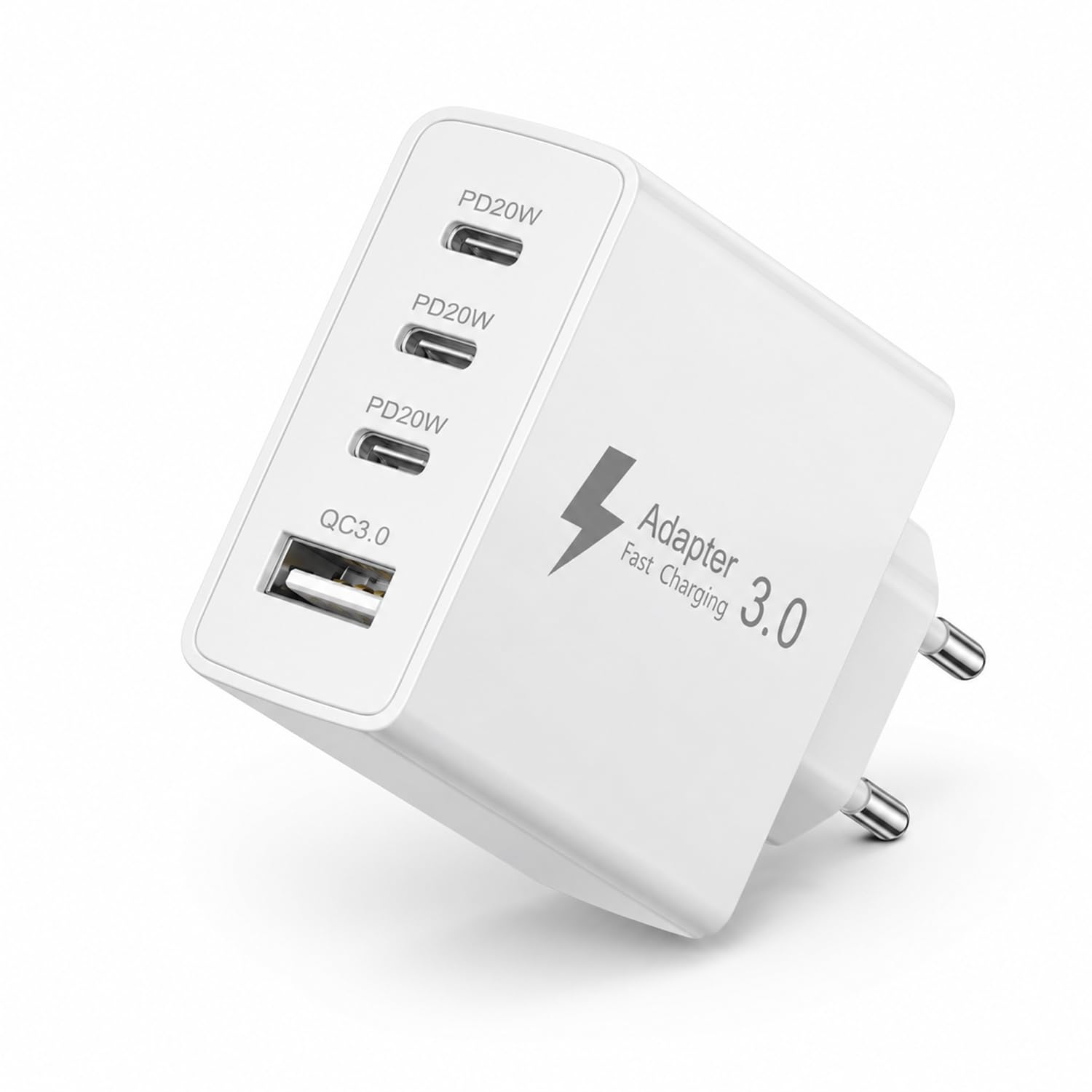 iPhone Charger Fast Charging, 50W 4 Ports USB C Charger Plug Multiple Adapter with PD & QC3.0 Fast Charging for iPhone 17/16/15/14/13/12/11, iPad, Samsung, Google Pixel, for Home/Office/Travel