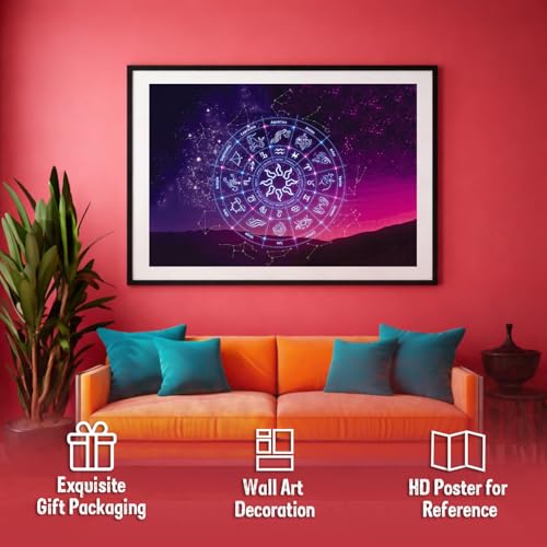 Image of Zodiac Constellations Jigsaw Puzzle - 1000 Piece Puzzle | Astrology & Star Map Brain Game | Mystical Gift for Puzzle Lovers and Stargazers