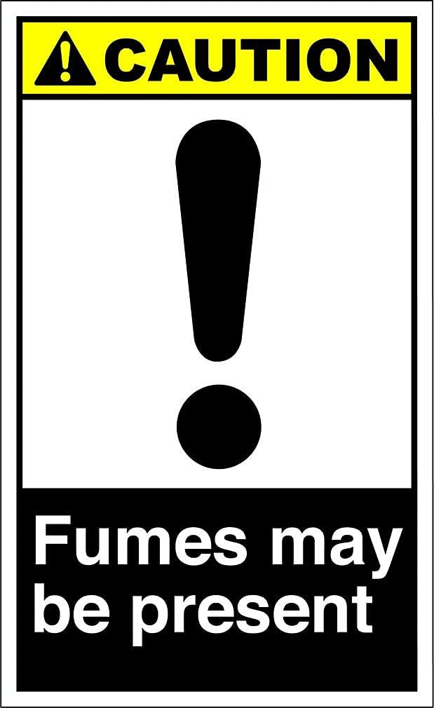 Aluminum Vertical Metal Sign Multiple Sizes Fumes May Be