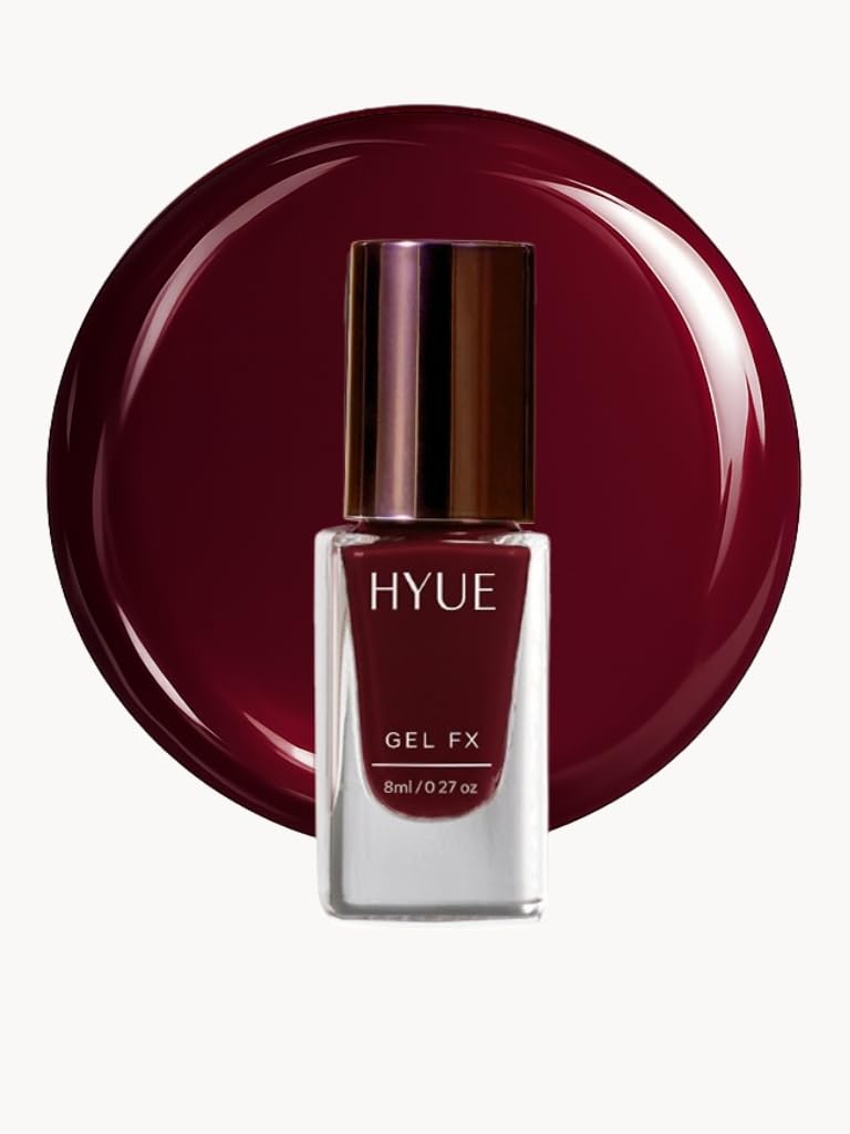 HYUE Gel FX Nail Paint | Forbidden Fruit | 8ml | Ultra-Glossy Finish | 14-Day Long-Lasting Wear | Quick-Dry & Chip-Resistant | Vegan & Paraben-Free | No UV Needed | 33 Rich Salon-Quality Shades-picture-59