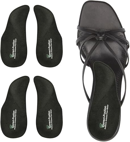 Correct Position's - Almohadillas de talón con soporte de arco para pies planos, fascitis plantar, insertos de zapatos autoadhesivos para mujeres y