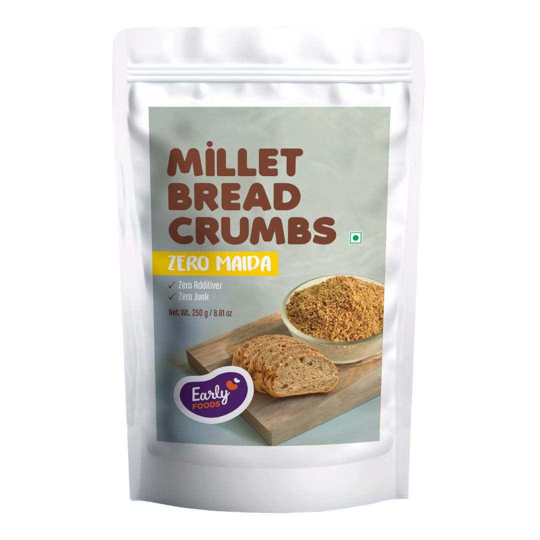 Early Foods : Millet Bread Crumbs | Zero Maida Crispy breadcrumbs | Eggless Bread Crumbs Powder for coating, cutlets 250 gms (B0DB5ZRHJY) Amazon Price History, Amazon Price Tracker